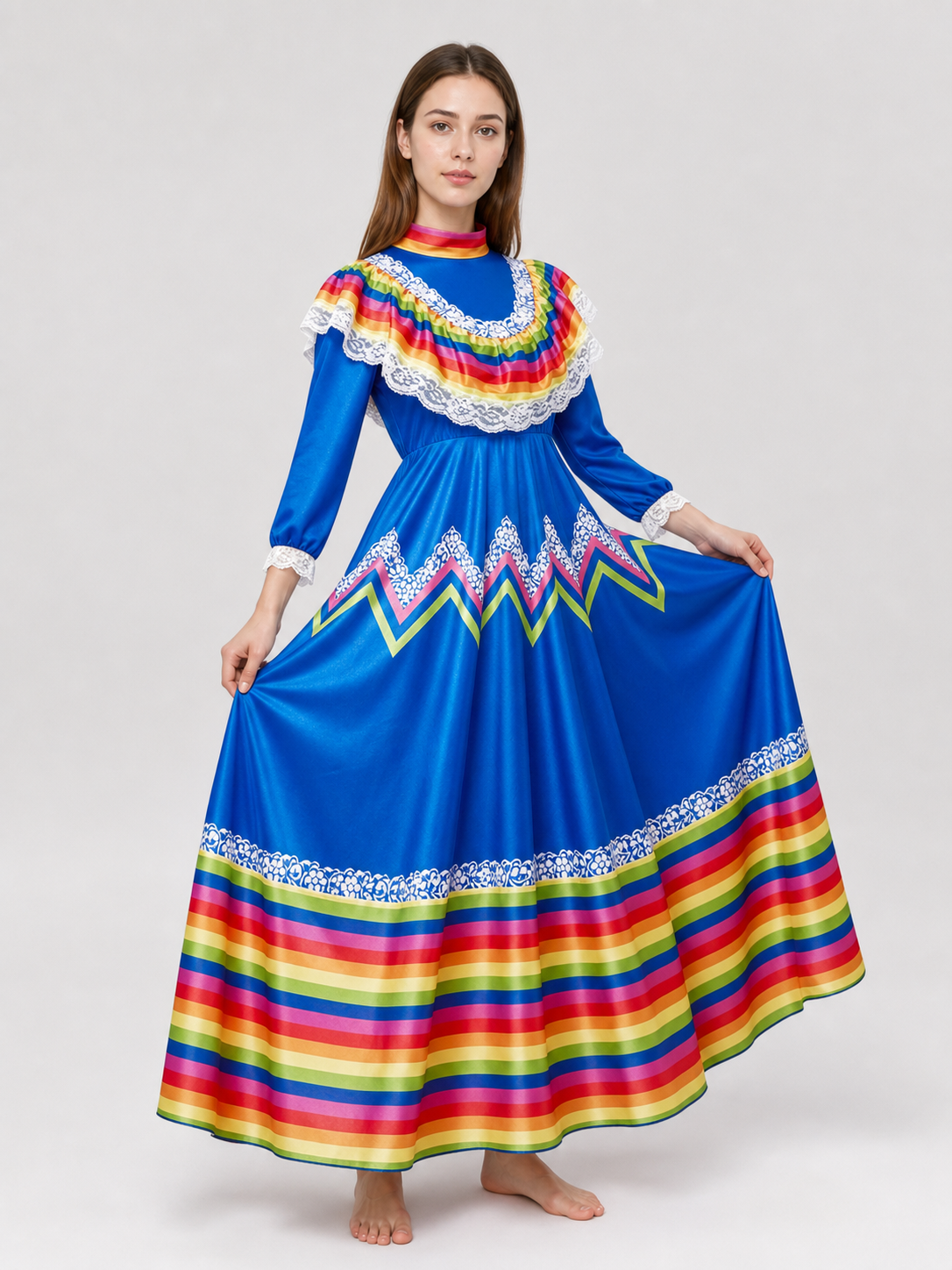 Mexican Stage Dress with a Full Skirt