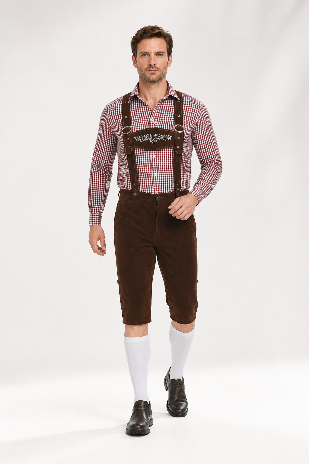 Brown Lederhosen Shorts with Suspenders
