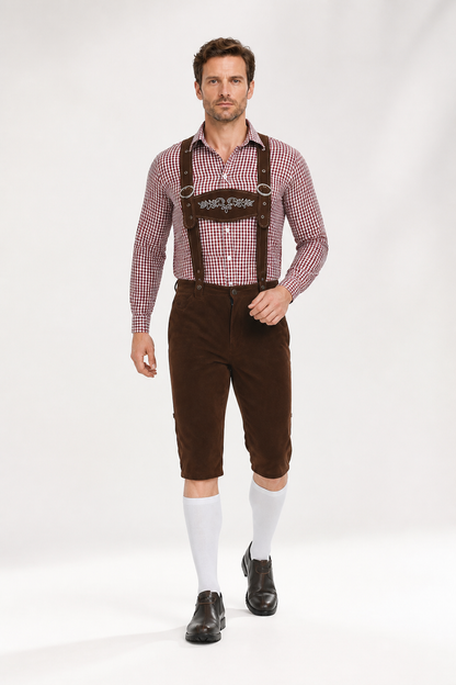 Brown Lederhosen Shorts with Suspenders