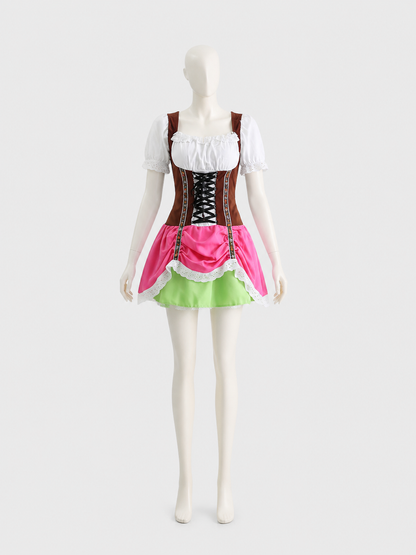Bavarian-Style Dress with a Corset Bodice and Lace Costume Dresses detail 2