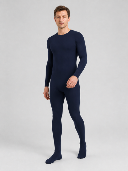 Dark Navy Blue Skin-Tight Zentai Jumpsuit with Feet product detail 2