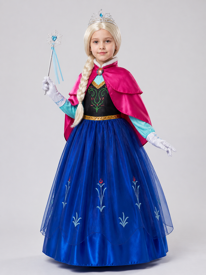Snow Queen Costume, Dress with Cape, Crown, and Wig Costume Dresses detail 2