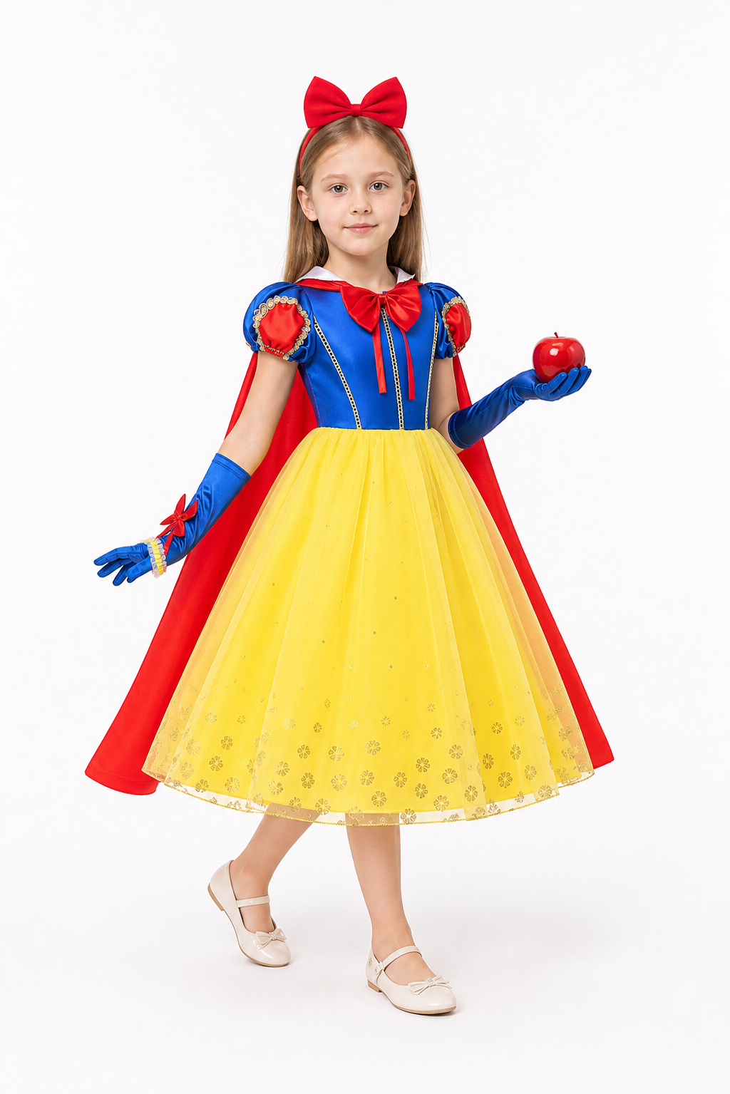 Snow White Costume with Cape and Headband for Carnival Costume Capes detail 2