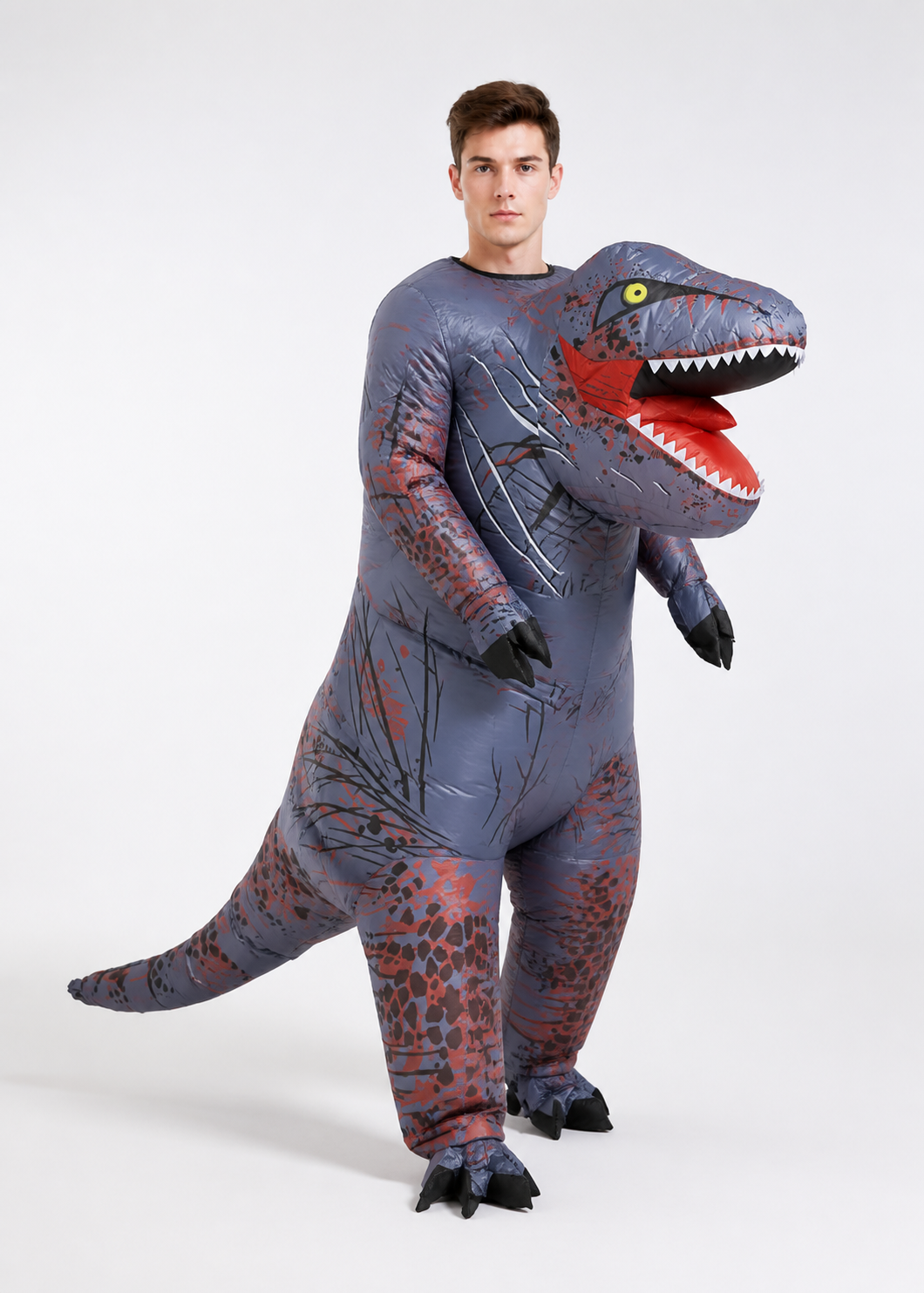 Gray-Blue Tyrannosaurus Costume with Tail for Halloween