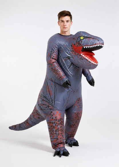 Gray-Blue Tyrannosaurus Costume with Tail for Halloween