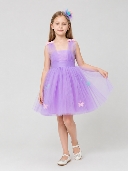 Sleeveless Girls’ Tutu Dress with Butterflies product detail 2