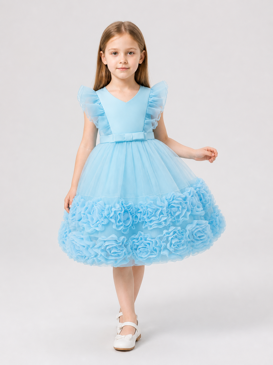 Princess Party Dress with a Full Tulle Skirt