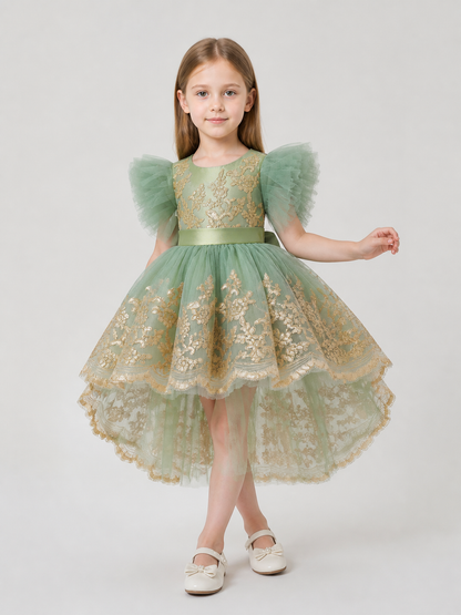 Tutu Dress with Wings, Gold Embroidery, and Train Costume Dresses detail 2