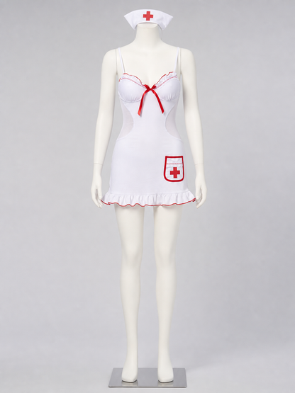 White Medical-Style Costume with a Red Cross