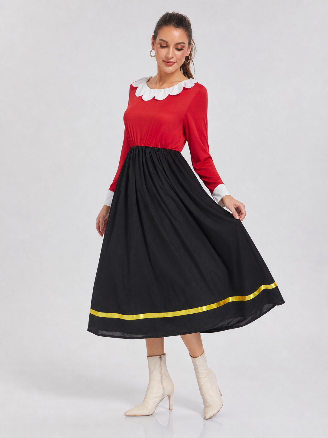 Sailor Cosplay Dress with White Collar Costume Dresses detail