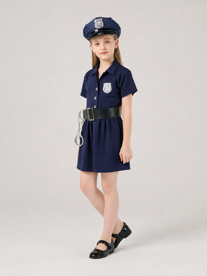 Police Costume with Cap and Handcuffs