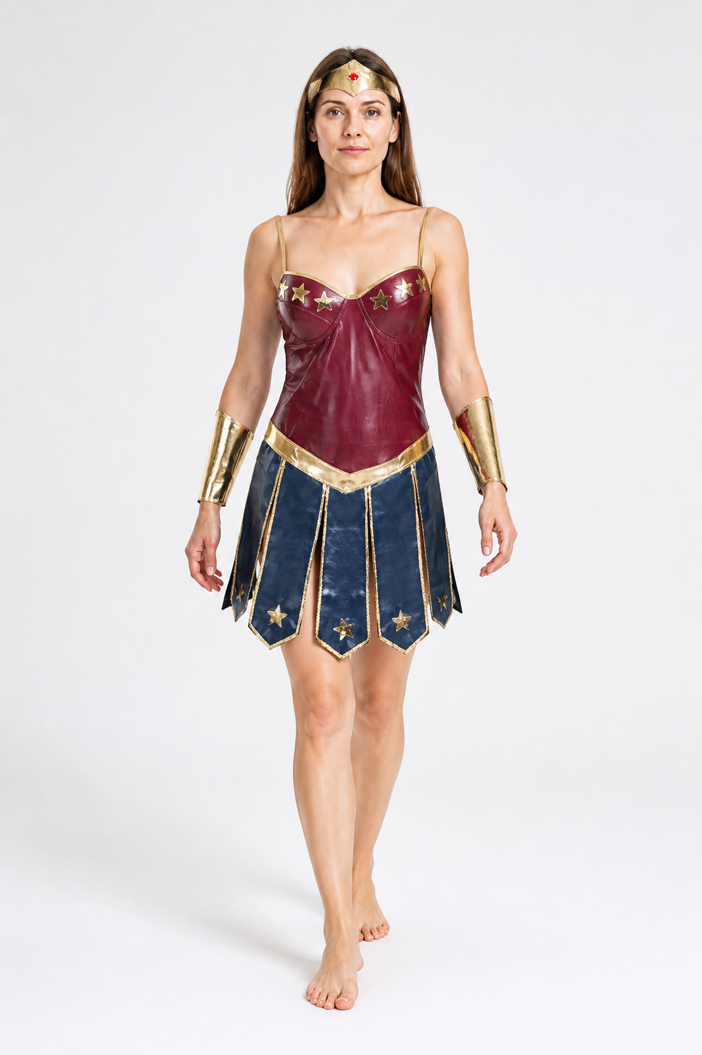 Cosplay costume with skirt, headband, and bracelets Costume Headwear detail 2