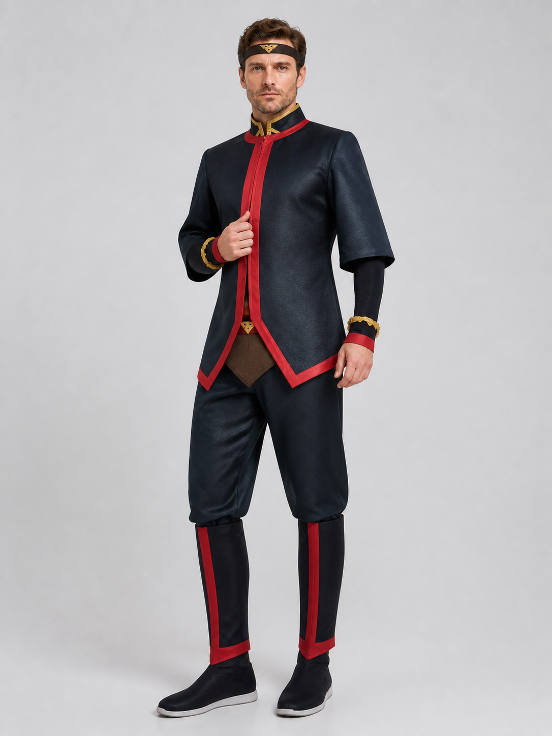 Avatar Cosplay Set with Red Trim Costumes detail 2