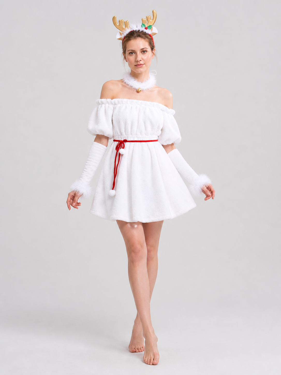 Christmas Set: Dress, Antlers, Belt, and Accessories Costume Dresses detail 2