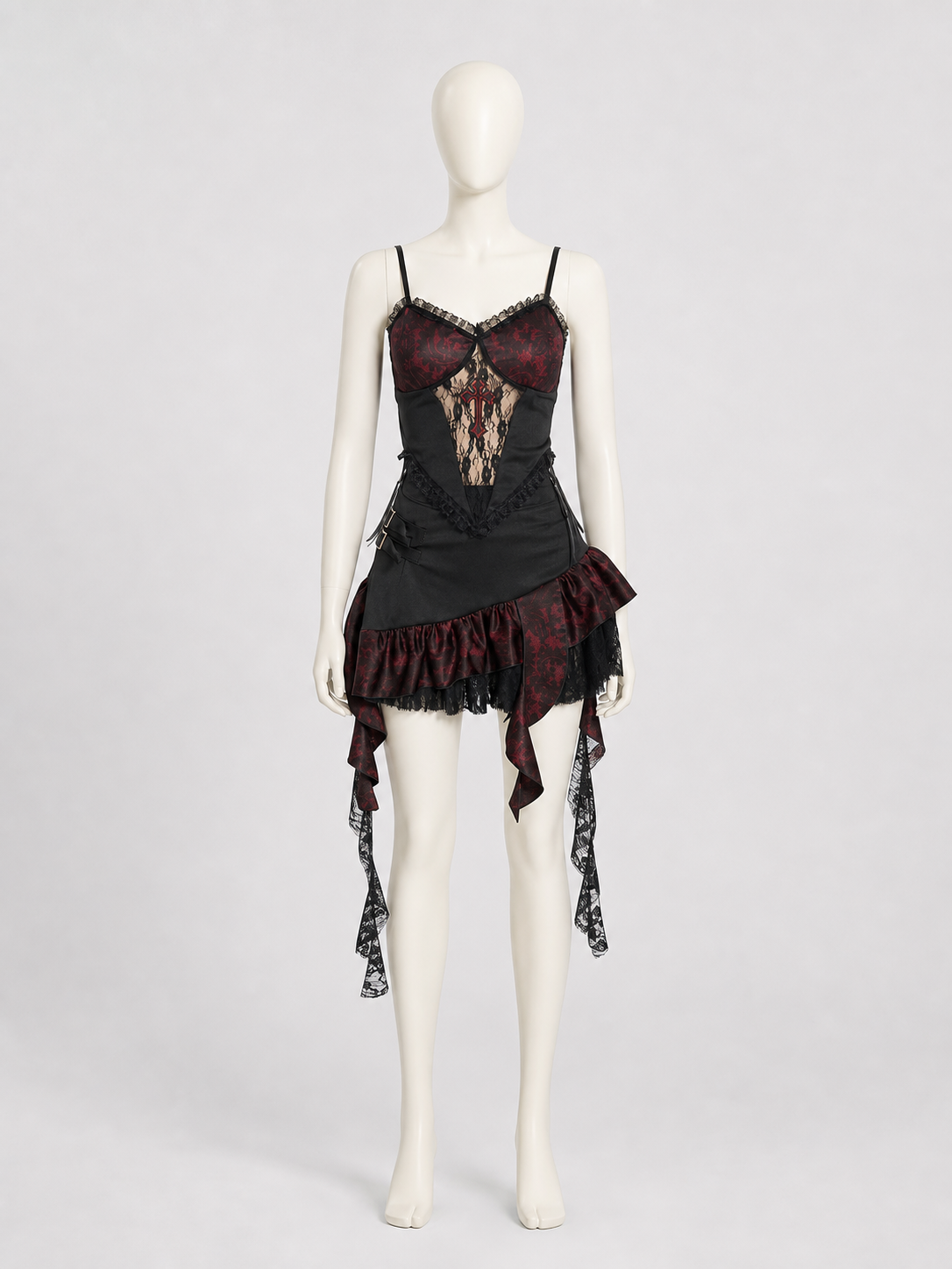 Gothic Set: Strappy Top and Lace Mini Skirt product detail 2