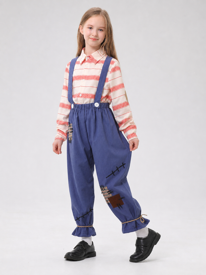 Scarecrow Costume with Pumpkin, Striped Top and Pants Costumes detail 2