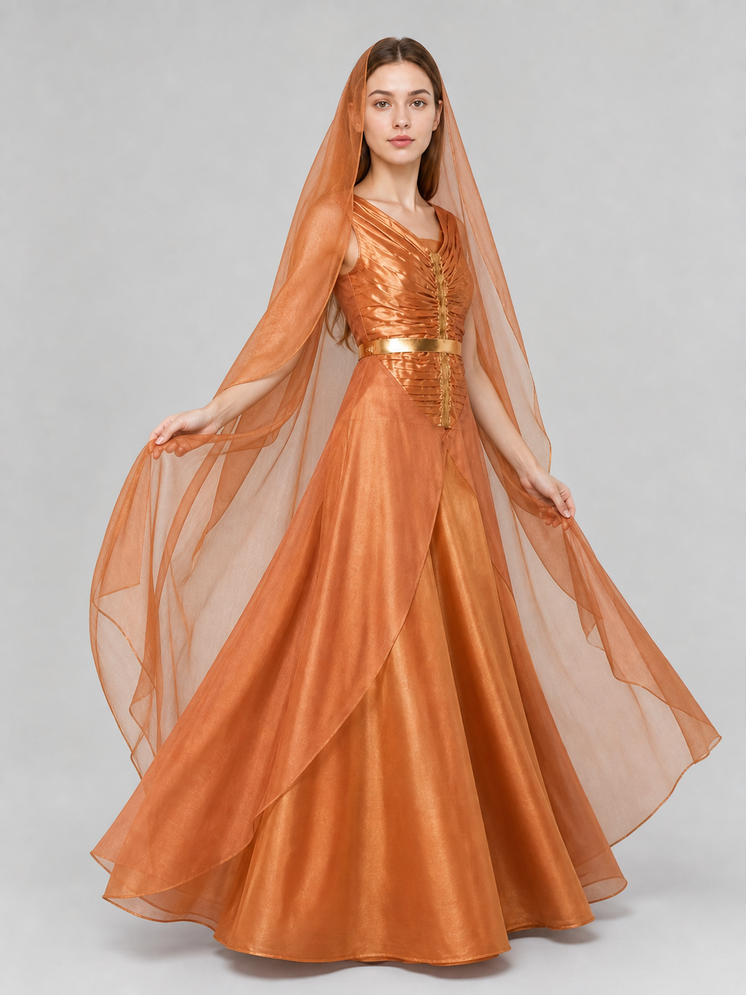 Andor Cosplay Costume: Dress with Cape