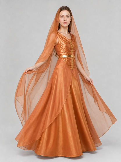 Andor Cosplay Costume: Dress with Cape