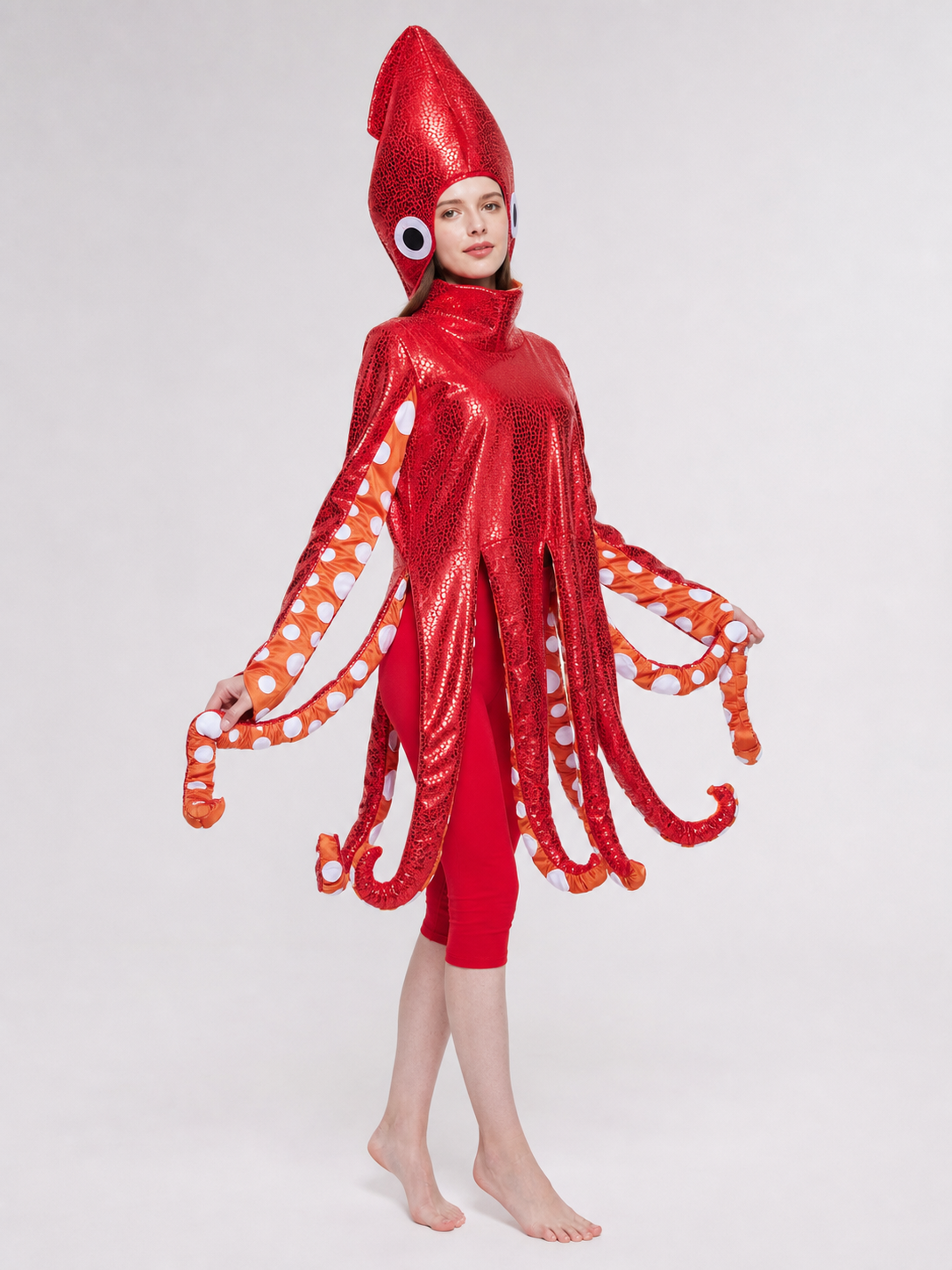 Red Sequin Squid Stage Costume