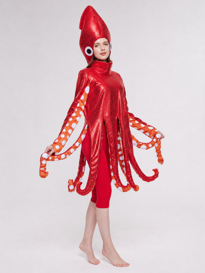 Red Sequin Squid Stage Costume