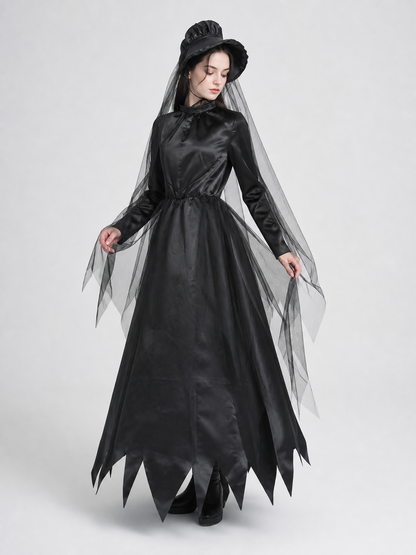 Witch Costume with Hat and Sheer Veil Costume Headwear detail 2