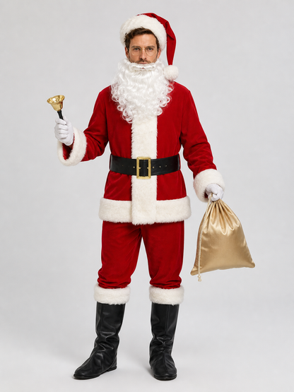 Santa Claus Costume, Red 11-Piece Set Costumes detail 2
