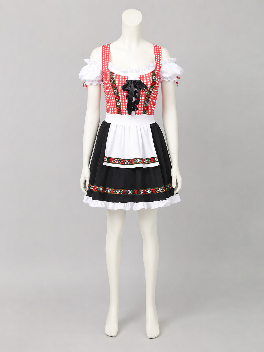 Historical German costume with apron and bow