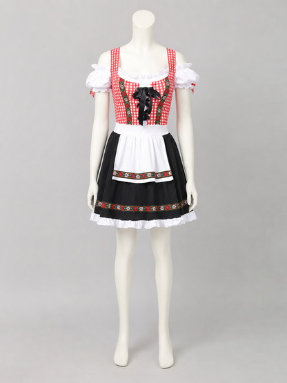 Historical German costume with apron and bow