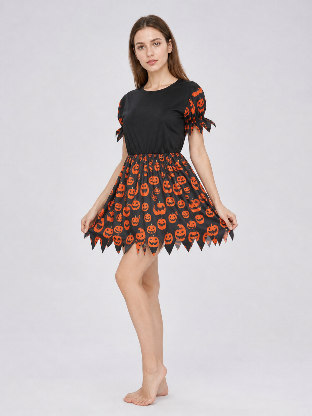 Halloween Costume with Dress and Pointed Hat