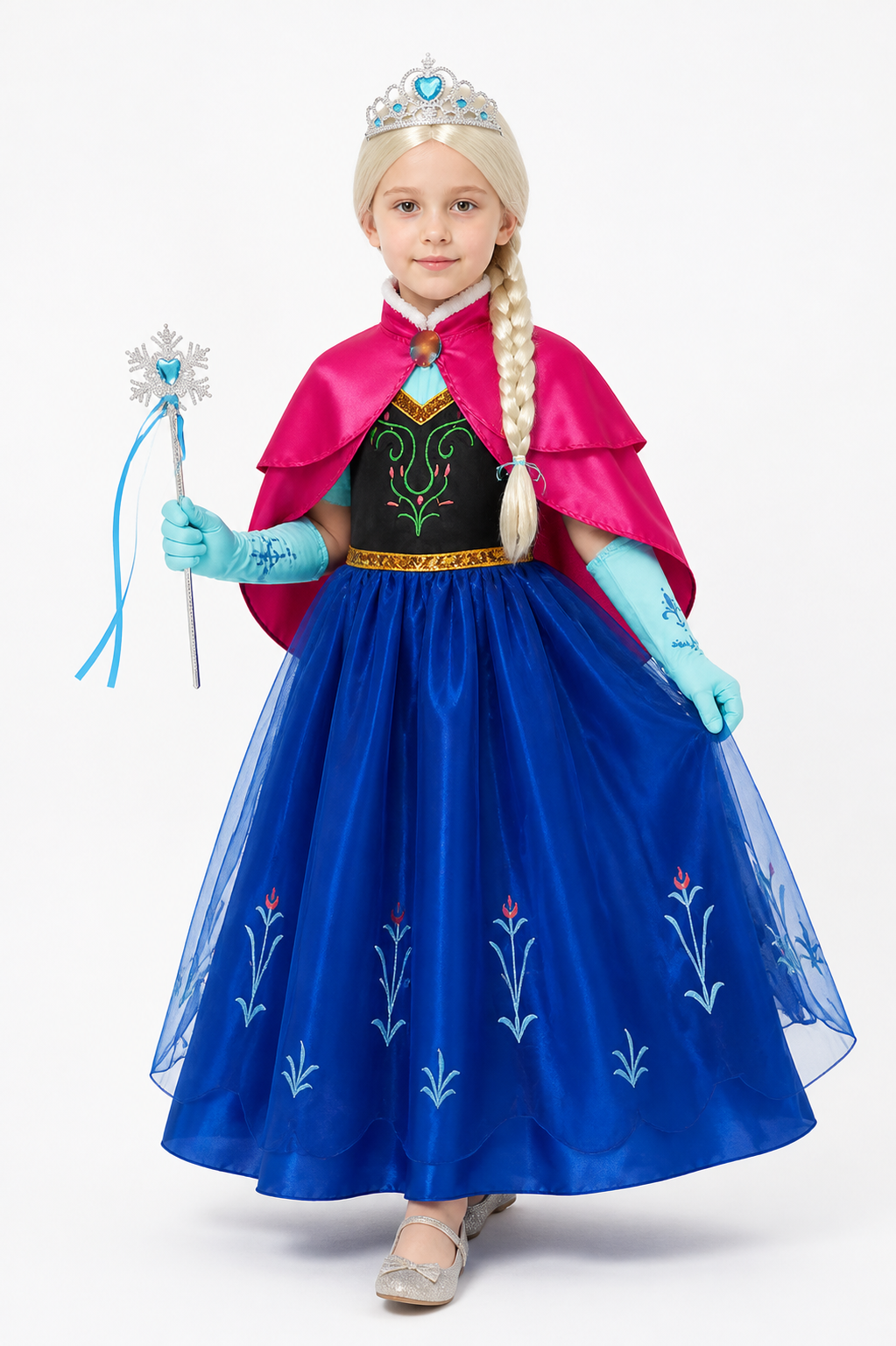 Children’s Carnival Costume with Dress, Crown, and Cape product detail 2