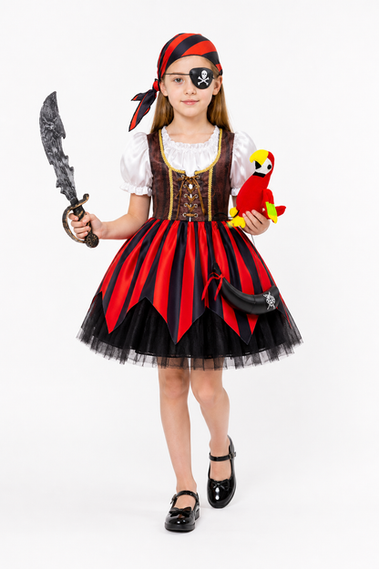 Pirate Costume with Dress and Carnival Accessories Costume Dresses detail 2