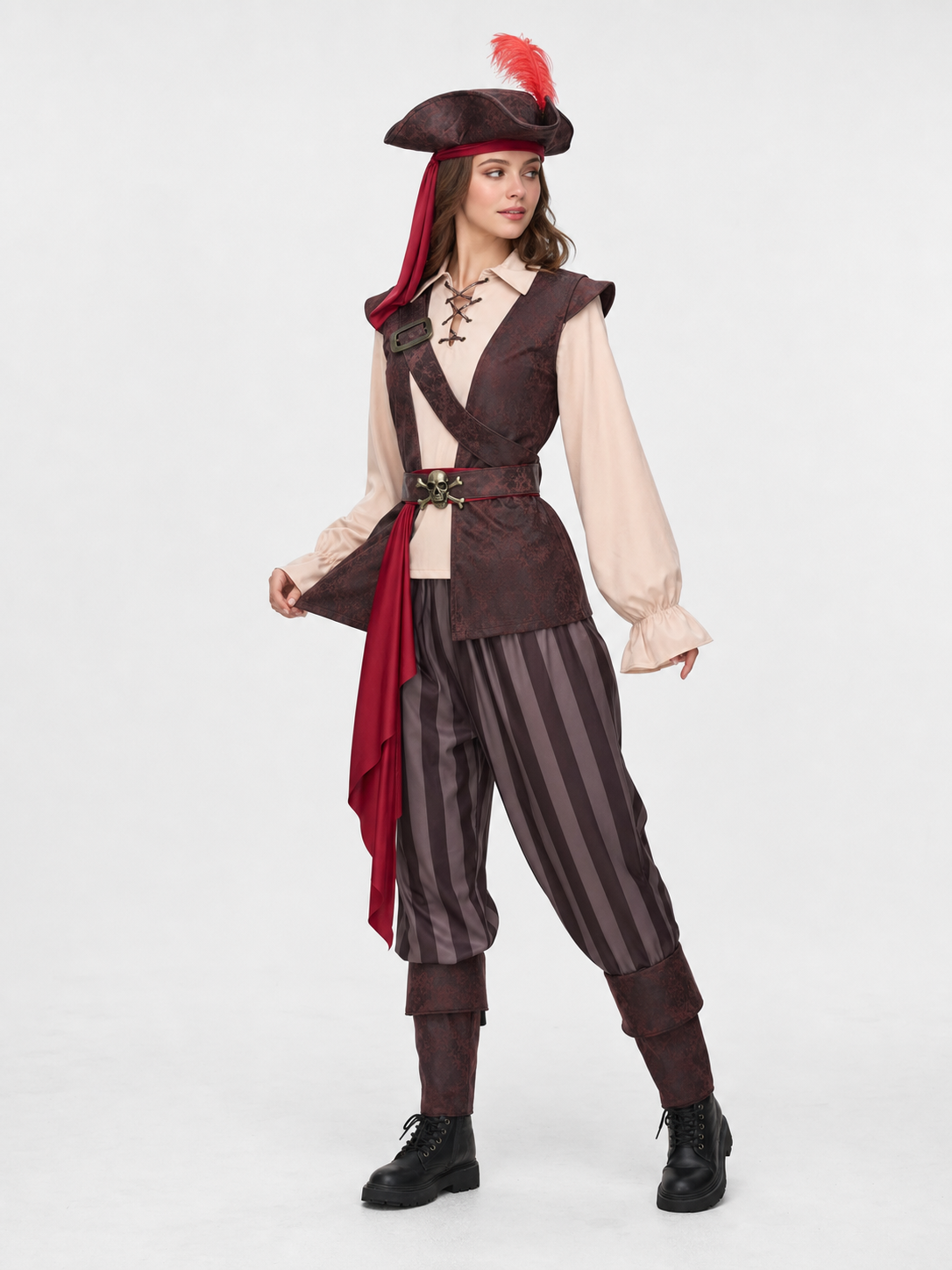 Pirate Costume with Tricorn Hat and Saber