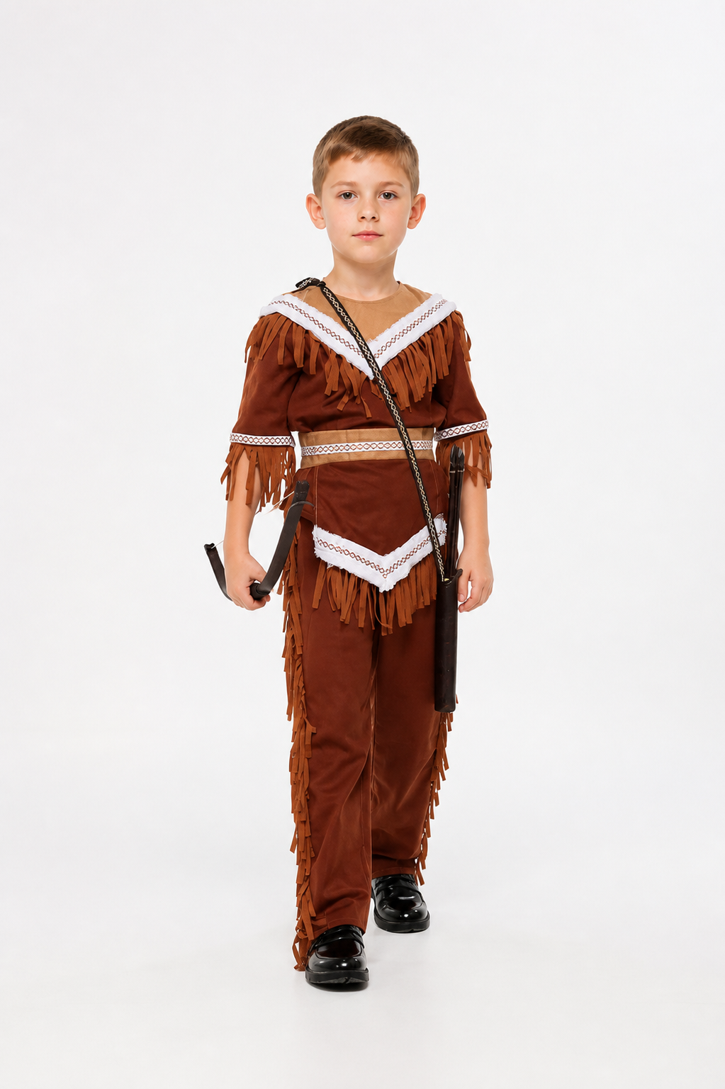 Children's Native American costume with fringe and white trim Costumes detail 2