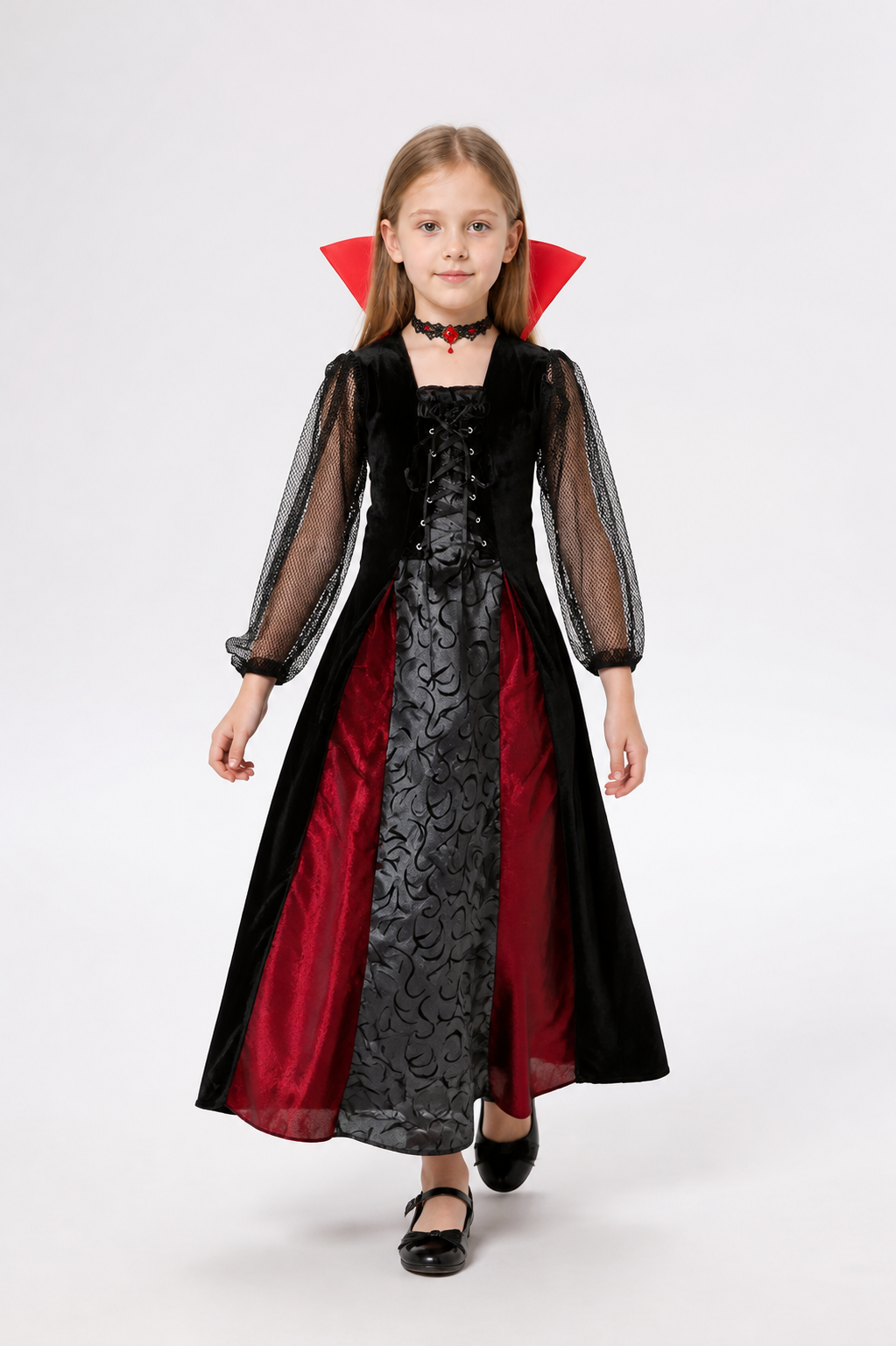 Halloween Vampire Costume with Dress and Accessories