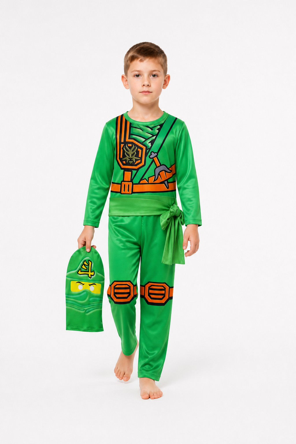 Green Ninja Costume for Children with Mask Costume Masks detail 2