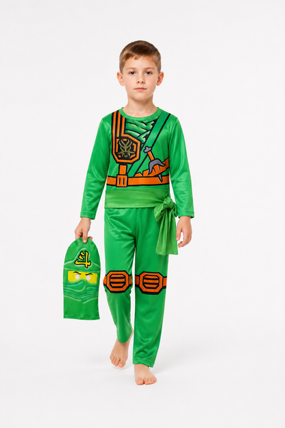 Green Ninja Costume for Children with Mask Costume Masks detail 2