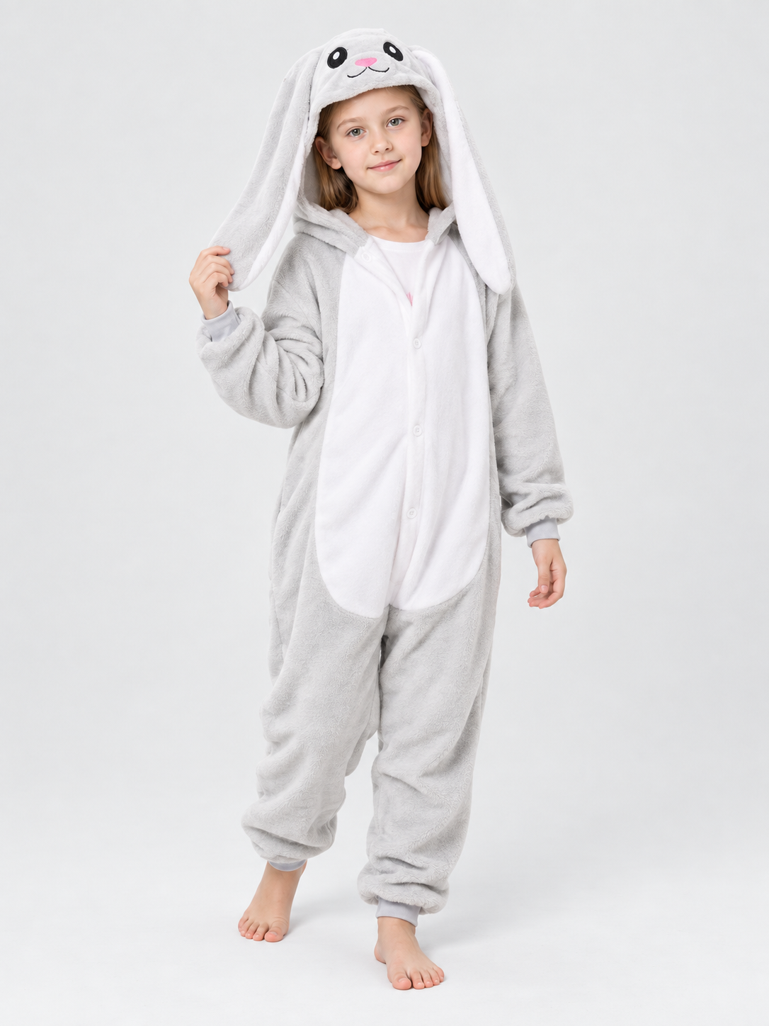 Kids' Bunny Ear Hooded Pajama Jumpsuit