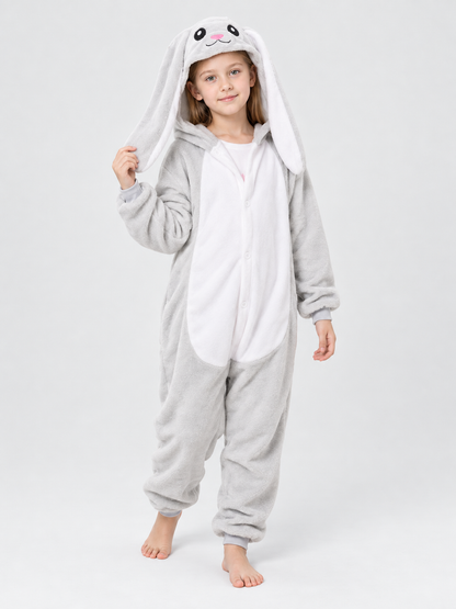 Kids' Bunny Ear Hooded Pajama Jumpsuit