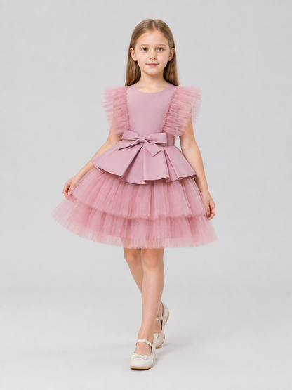 Princess Dress for Girls, Full Tulle Skirt and Bow Costume Dresses detail 2