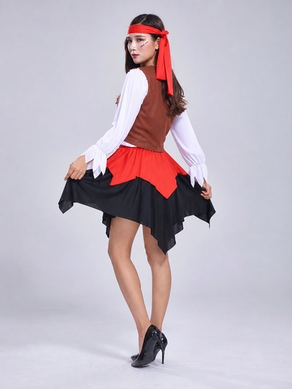 Pirate Costume with Corset and Scarf
