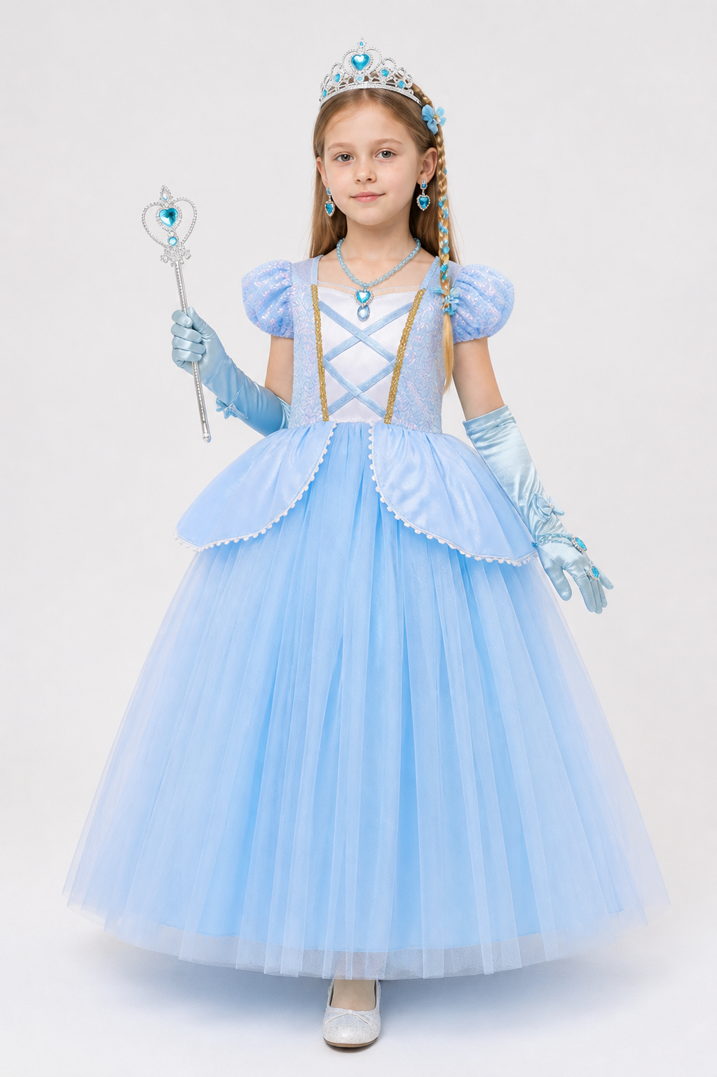 Children’s Halloween costume with a full skirt dress and crown product detail 3