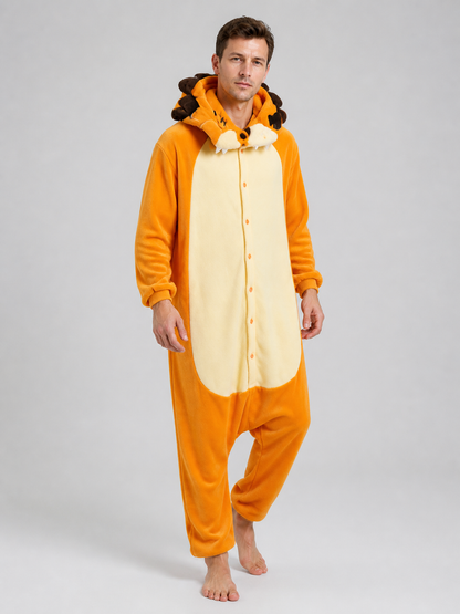 Flannel Lion Hooded Onesie Pajamas for Home product detail 2
