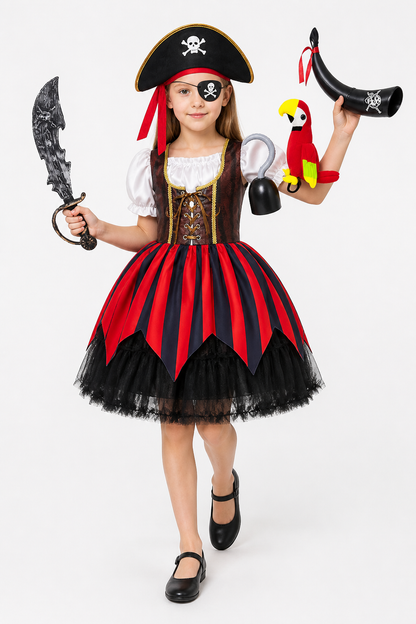 Pirate Costume with Dress and Carnival Accessories Costume Dresses detail 2