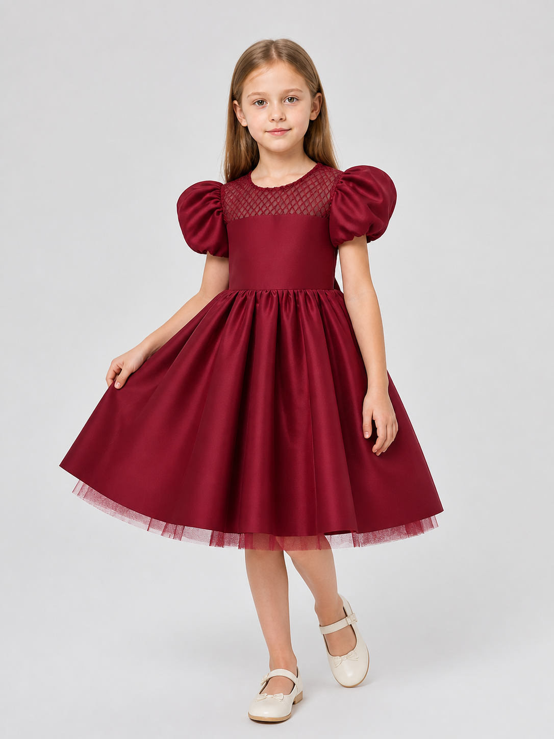 Princess Dress with Full Skirt and Puff Sleeves Costume Dresses detail 2