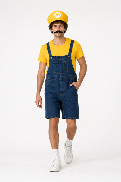Mario Costume with T-Shirt, Shorts, and Cap Costume Headwear detail 2