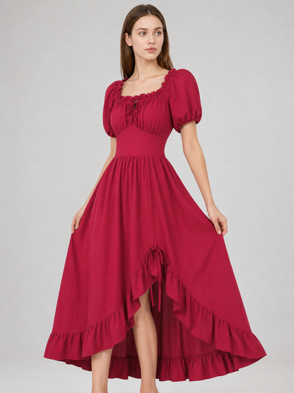Vintage-Style Corset-Bodice Maxi Dress
