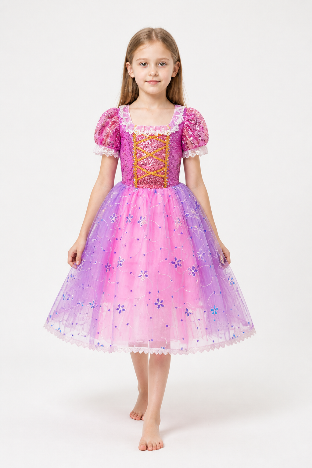 Puffy Layered Princess Dress with Sequins Costume Dresses detail 2