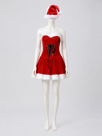 Christmas Set: Santa Claus Dress and Hat Costume Dresses detail 2