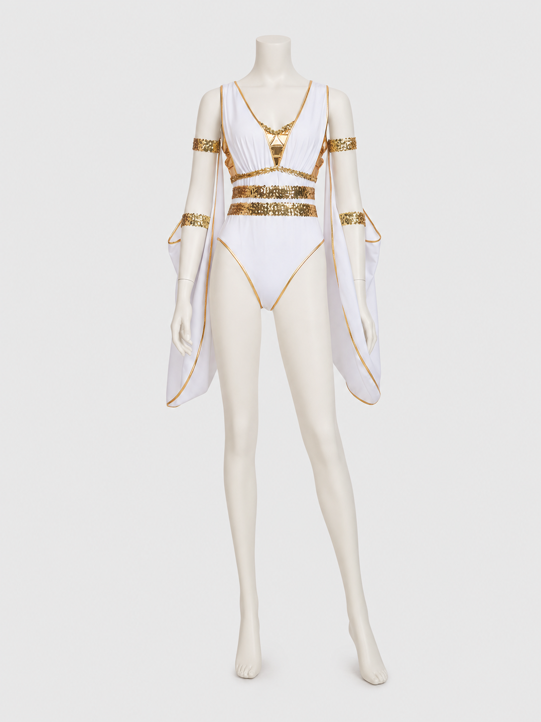 White and Gold Carnival Costume Jumpsuit