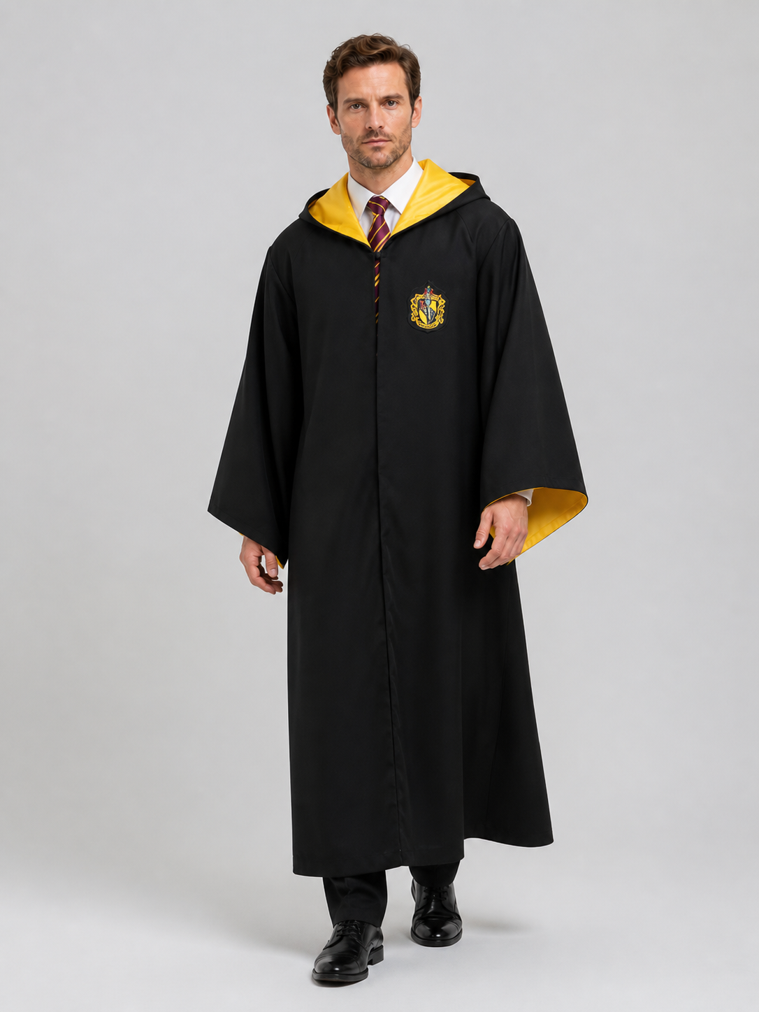 Black Gryffindor Robe with Hood for Cosplay Costumes detail